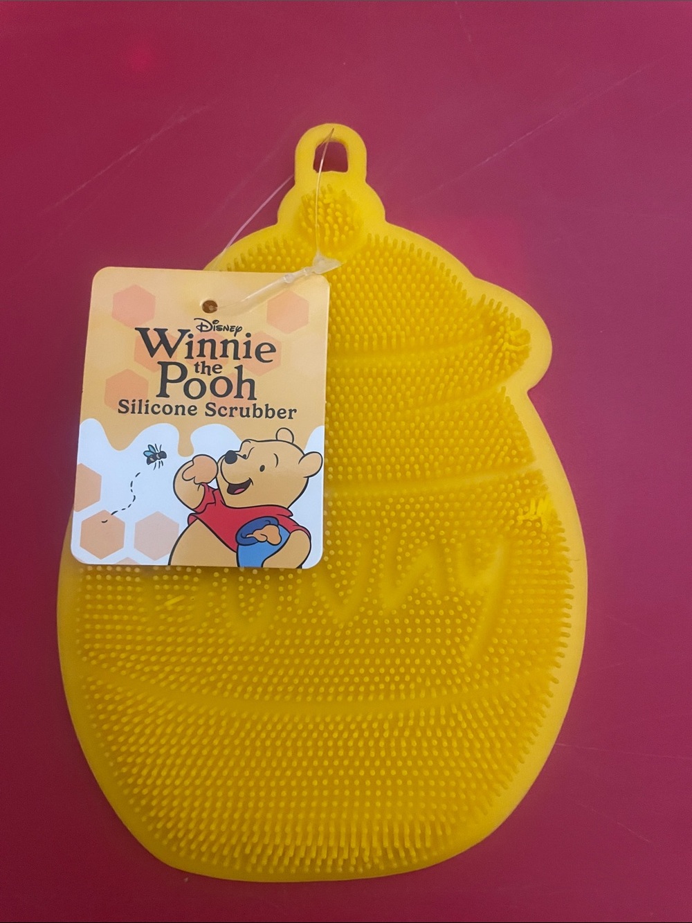Disney Winnie the Pooh Yellow Silicone Bath Scrubber